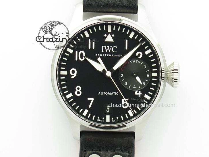 MIROTIME 0514 GoodFit Big Pilot Real PR IW500912 ZF Best Edition Black Dial On Black Leather Strap A 7287